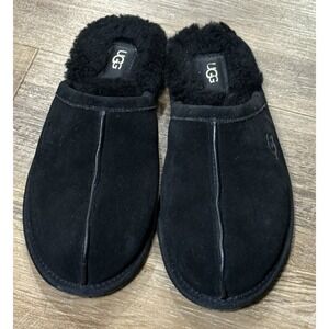 UGG Women's Pearle Slip-On BLACK Slippers Size 9 Suede Sheepskin Scuff
